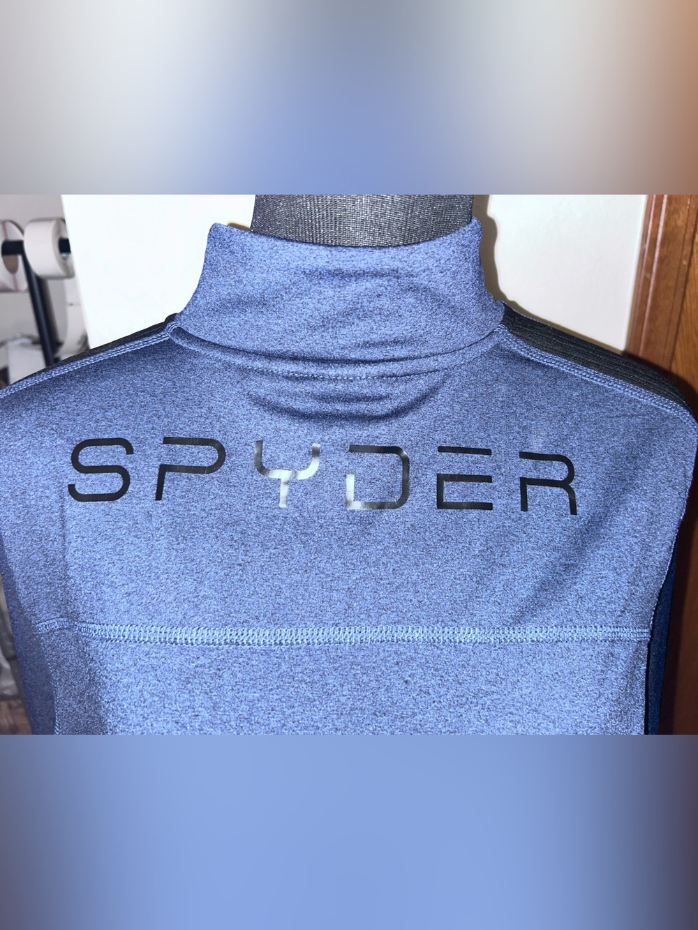 Spyder Men's Mid-weight Active blue  Quarter Zip Pullover Med 167 - Picture 2 of 5